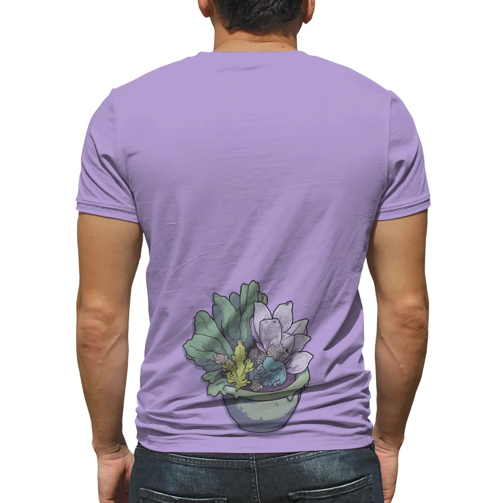 Shirts Graphic Tees: Succulent Harmony - Nature's Tranquility|purple aesthetic t shirt roblox