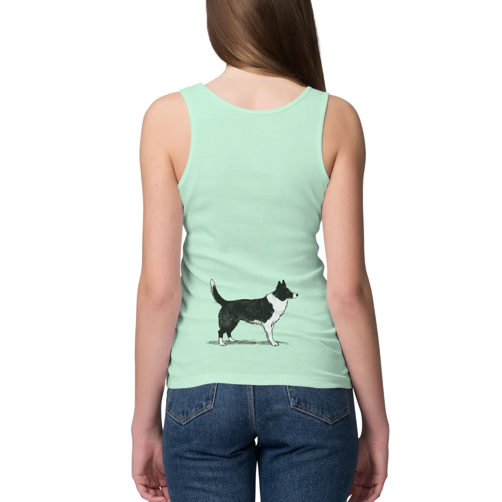 Custom T-Shirt Printing: Border Collie Silhouette - Artistic Dog Design|beer in dog years t shirt