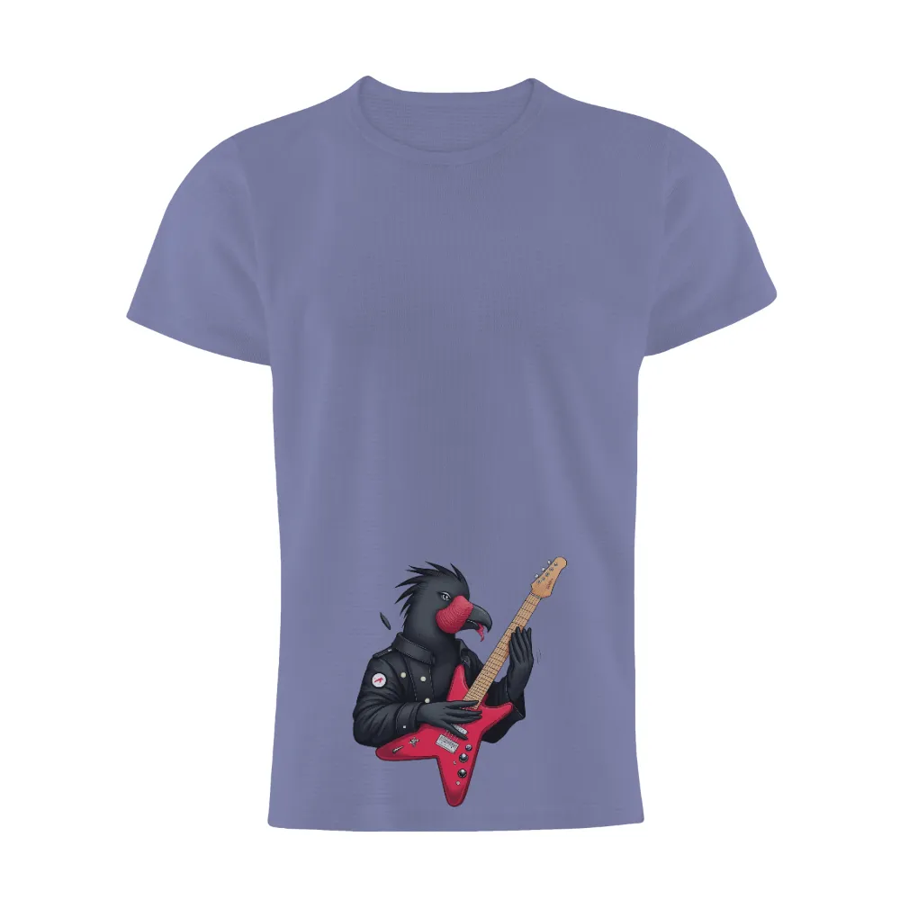 Rock & Roll Bird Graphic Tees | Shirts for Music Lovers| red electric guitar