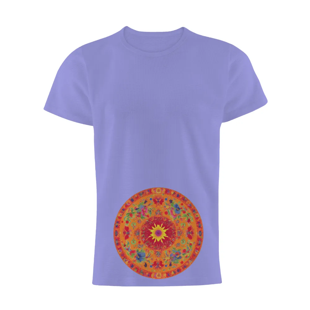 Customized Tee Shirts: Vibrant Mandala Sunflower Design|traditional mardi gras shirt