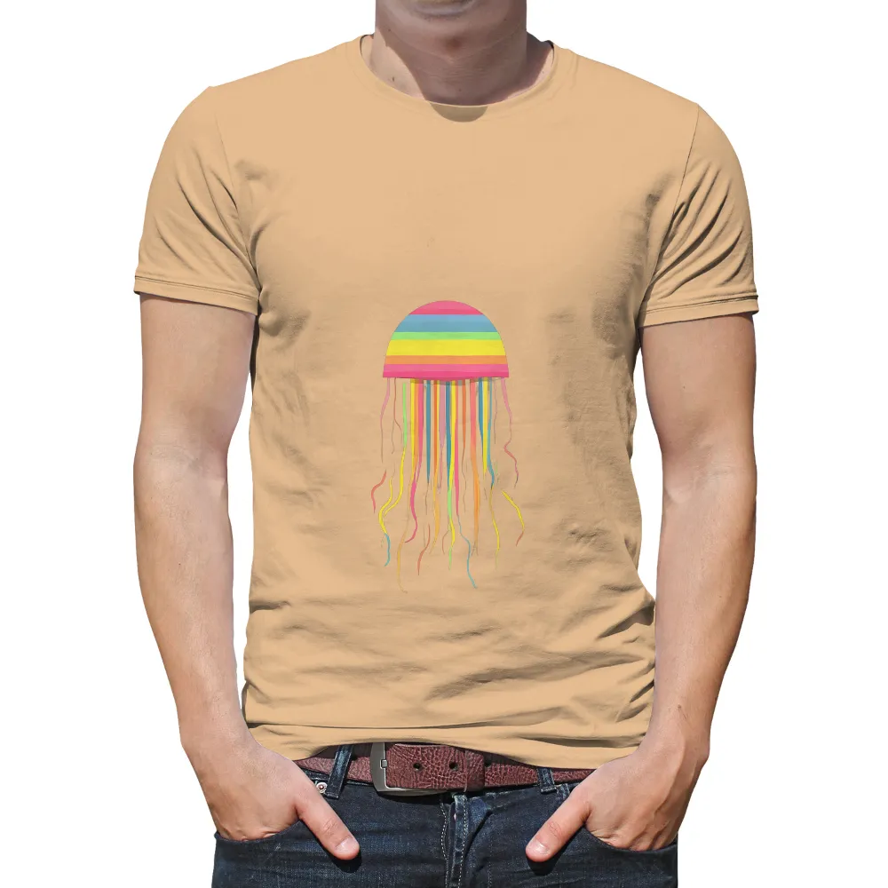 Custom Tee Shirts: Embrace Diversity with Jolly the Rainbow Jellyfish|givenchy rainbow t shirt white