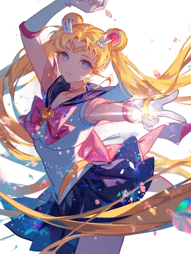 Sailor Moon in a dynamic pose - sailor moon sleeve