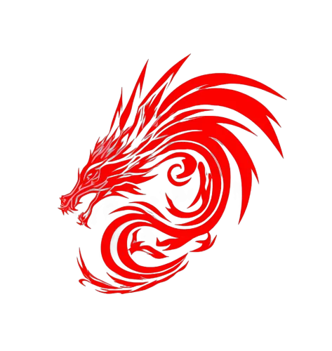 TShirt Printing: Bold Red Dragon - Symbol of Strength and Courage