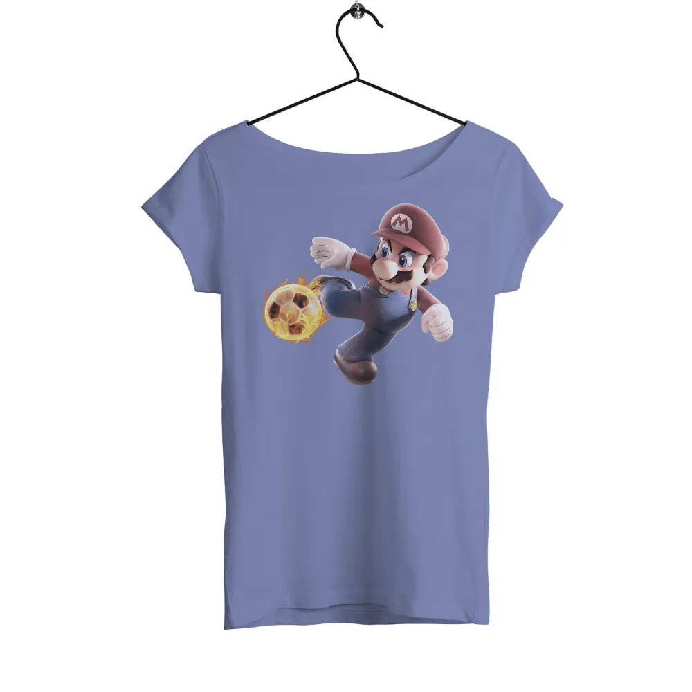 T-Shirts Design: Mario Kicks Fire Soccer Ball - Sports Gaming Pop Culture|harbaugh is my hero shirt