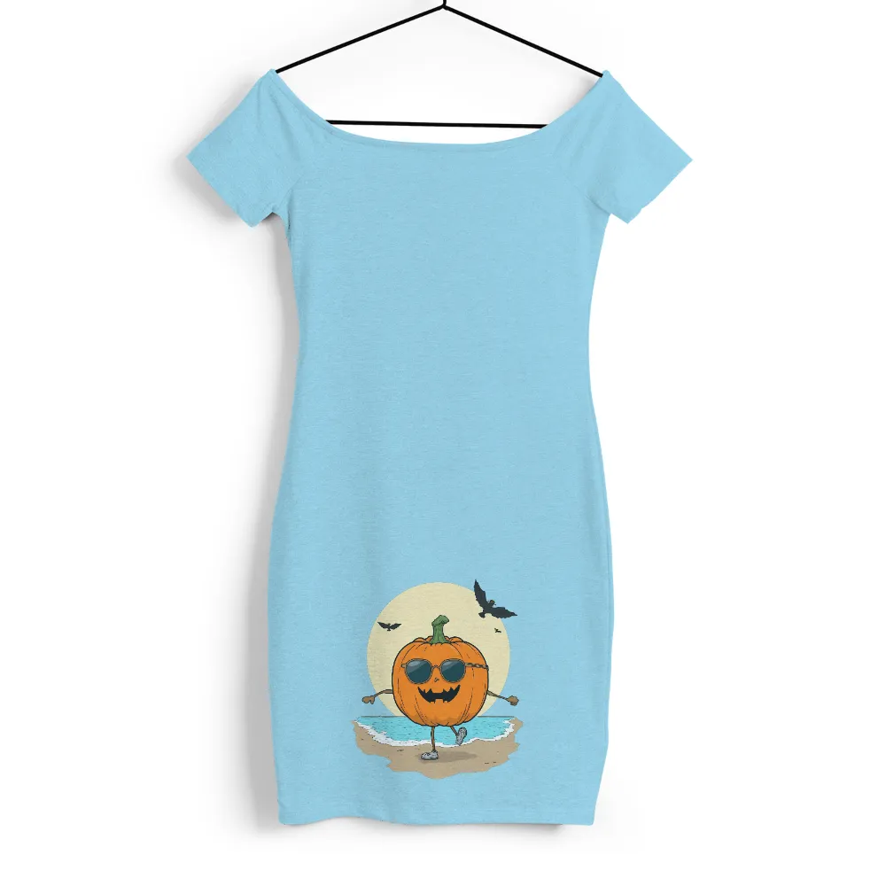 T-Shirts Pattern: Cool Pumpkin at the Beach - Halloween Night|family beach vacation shirts 2021