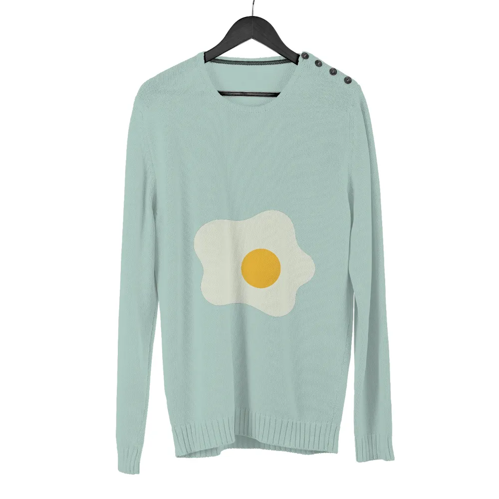 Shirts Graphic Tees: Fried Egg Minimalist Design|milano calou vibrant summer shirt