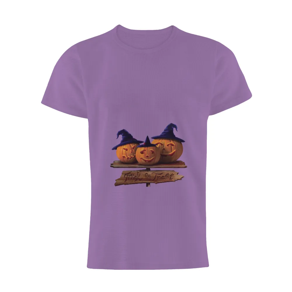 Custom T-Shirt Printing: Trick or Treat Pumpkins in Witch Hats|halloween shirt 2022