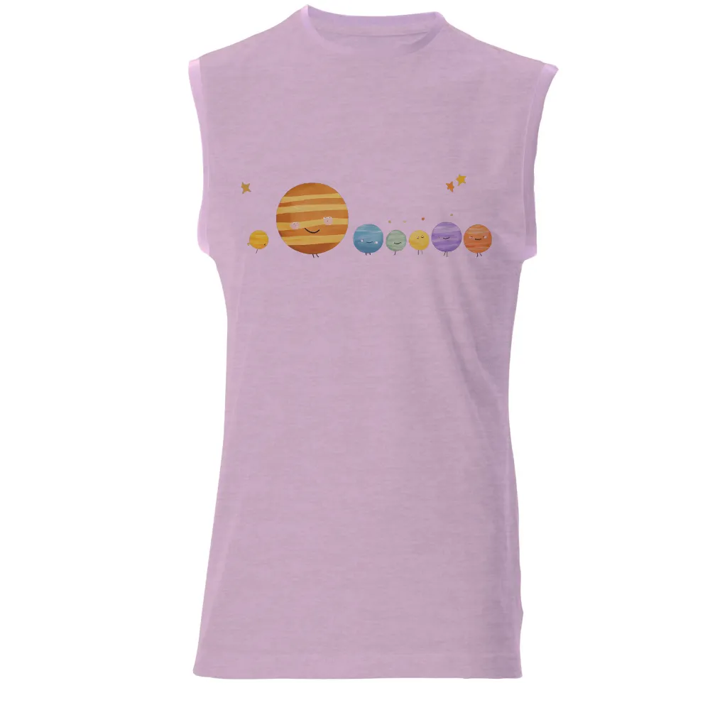 Customized Tee Shirts: Whimsical Planets in Vibrant Colors|dallas stars capfriendly