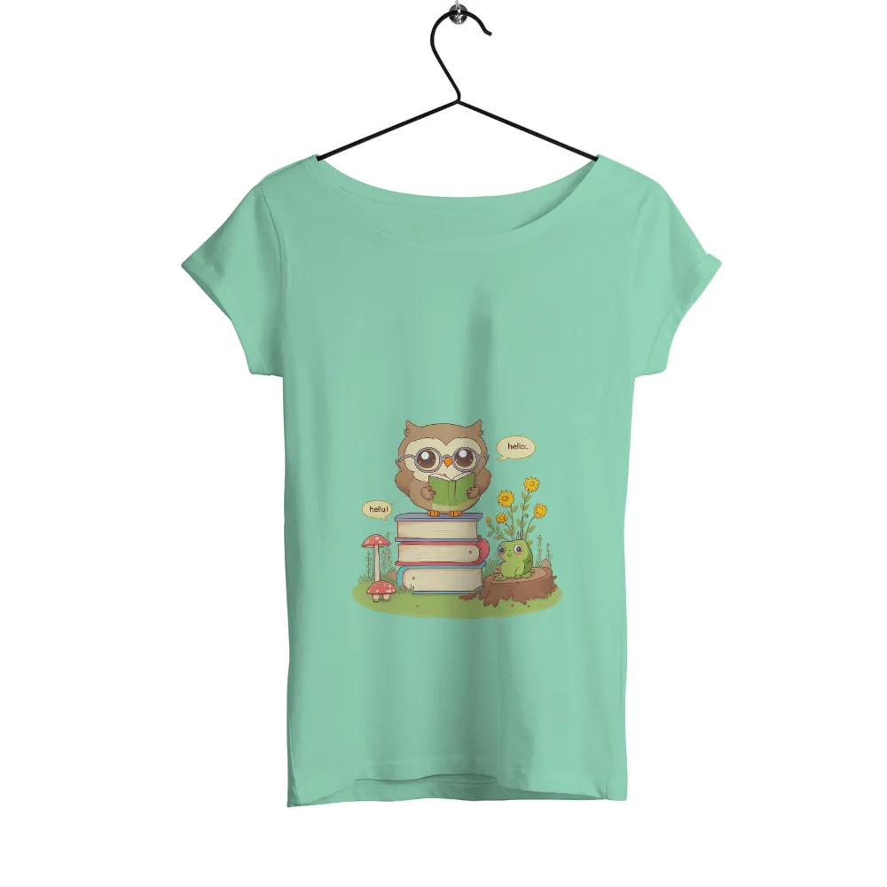 T-Shirt Printing: Whimsical Owl and Books - Learning and Imagination| Mushrooms in the forest