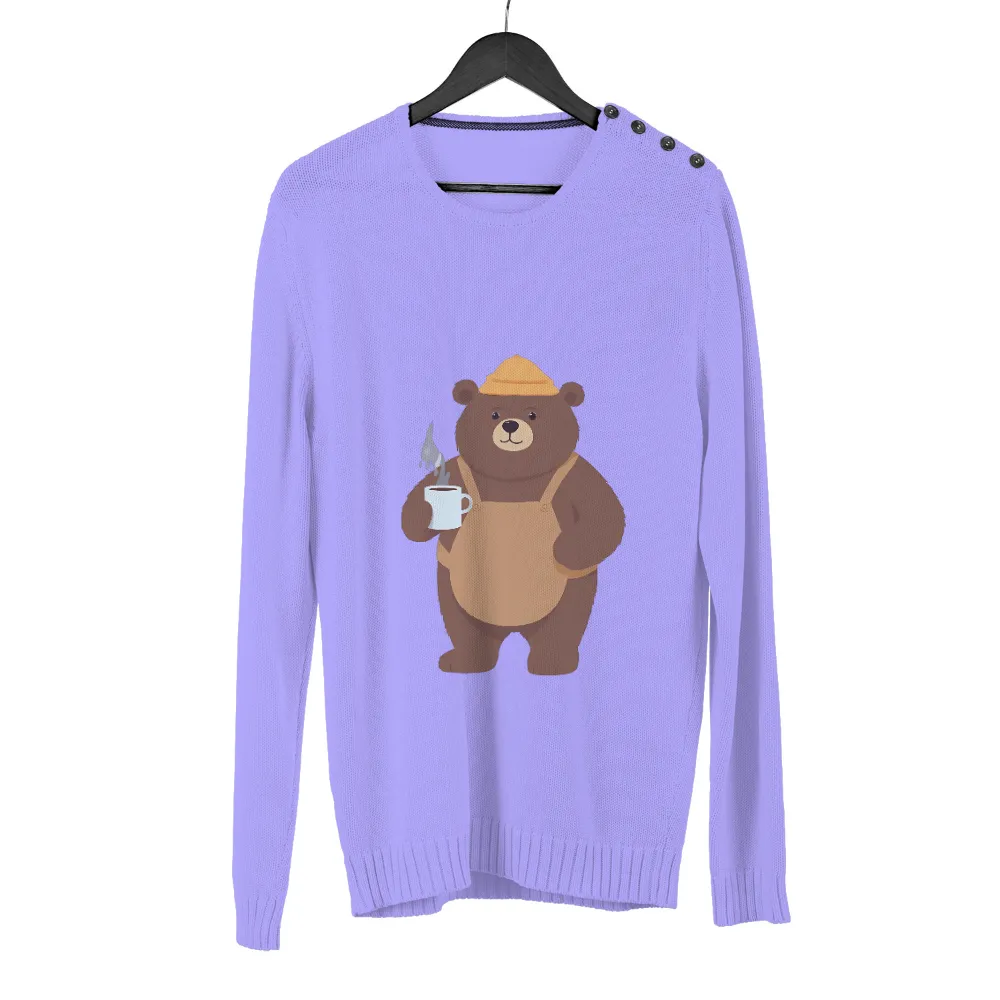 Customized Tee Shirts: Bruno the Bear with Coffee - Vintage & Retro Style|vintage colt 45 shirt