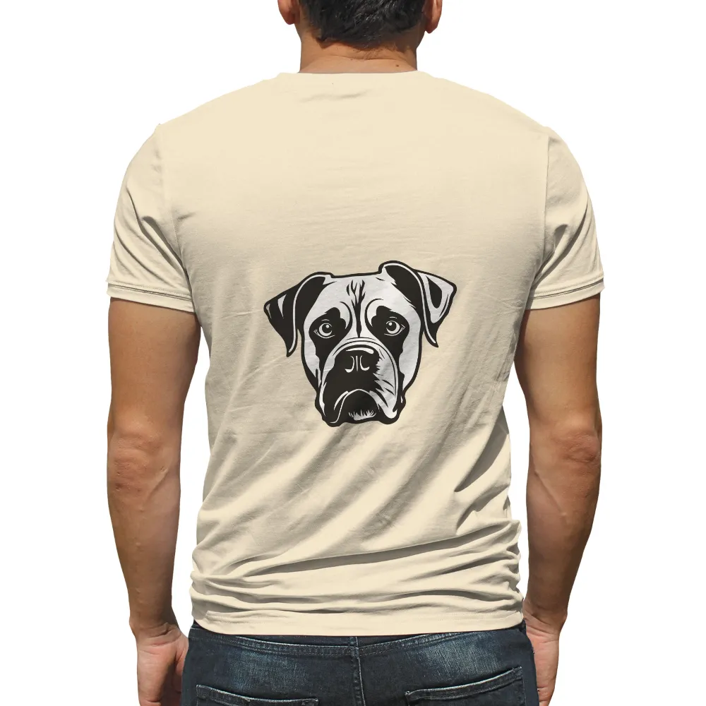 Custom Tee Shirts: Expressive Boxer Dog - Artistic Design|t shirt black and white roblox