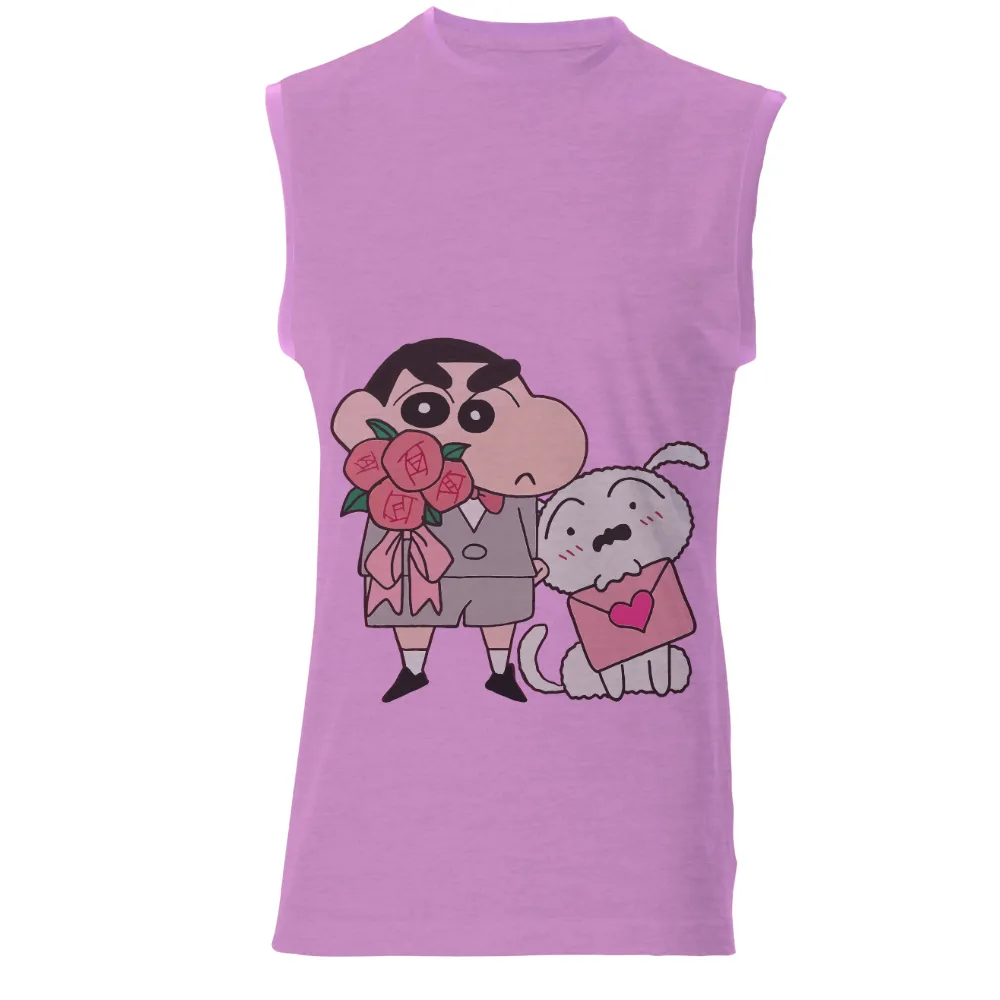 Custom Tee Shirts: Shin-chan and Shiro's Heartwarming Friendship|nfl love for damar shirt