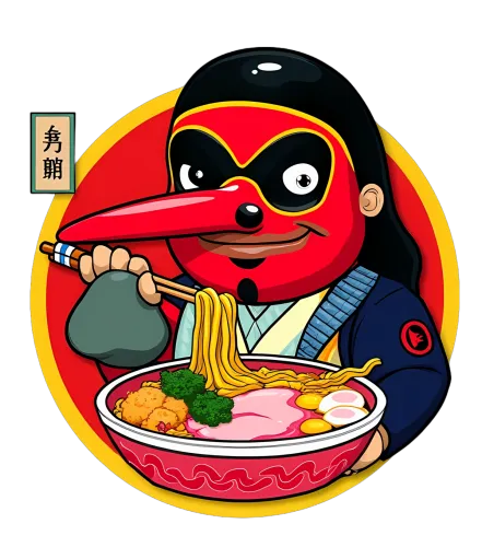 T-Shirts Pattern: Red Mask Hero Enjoying Ramen