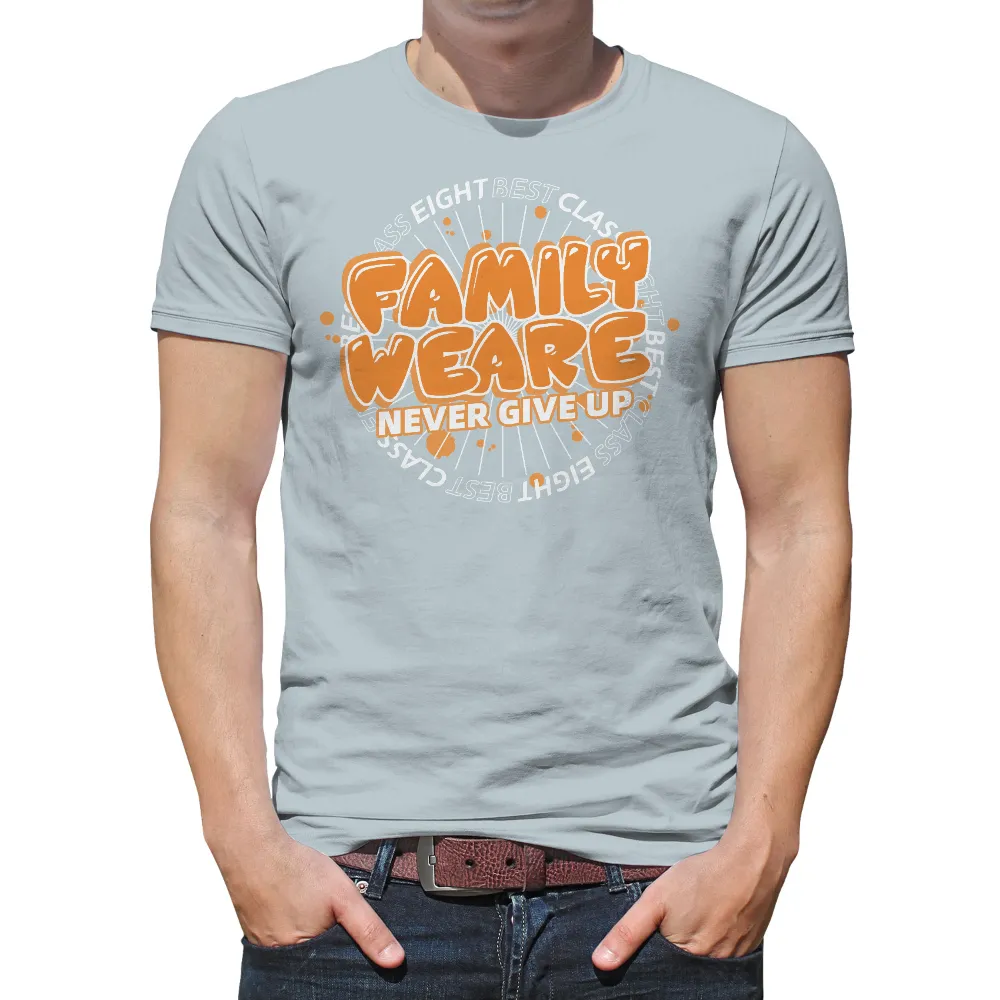 TShirt Printing: Family We Are Never Give Up - Strength and Unity|family lake trip shirts