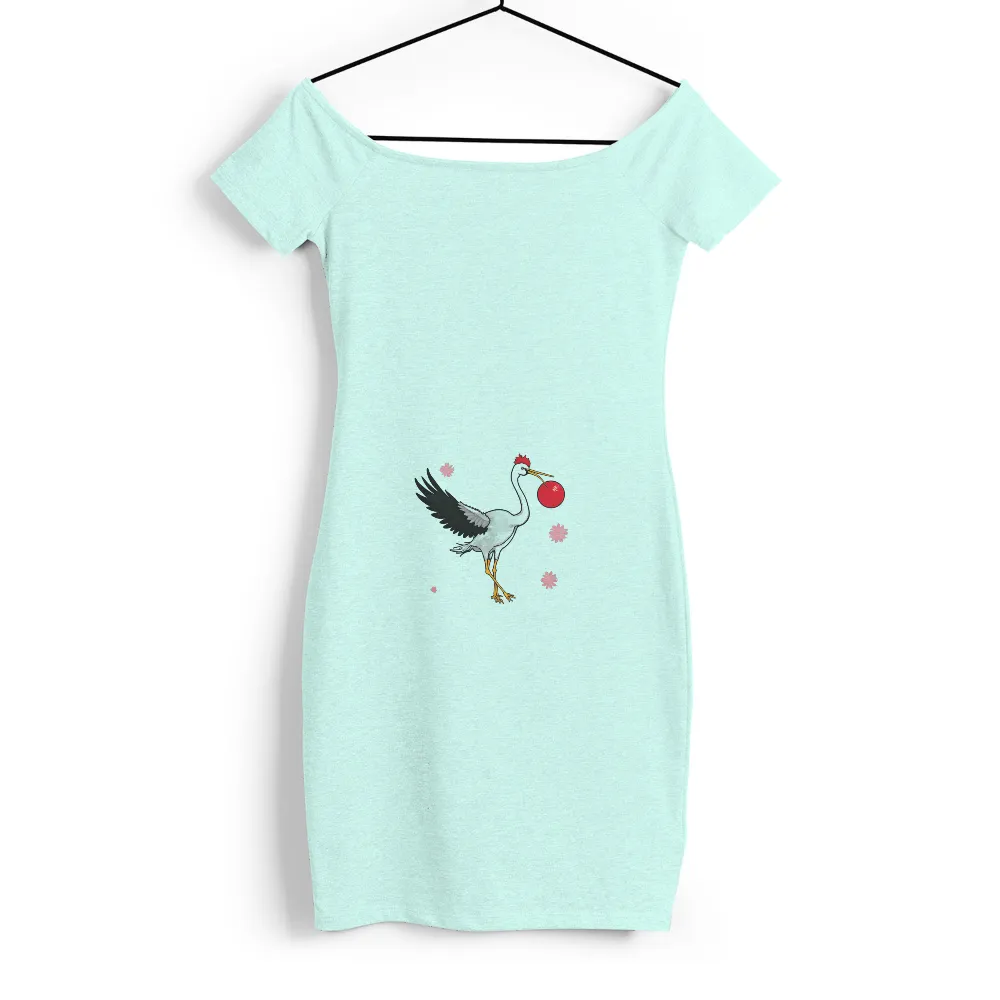 Tee Shirts Printed: Crane with Cherry Blossoms - Artistic Design|i survived spring break shirt