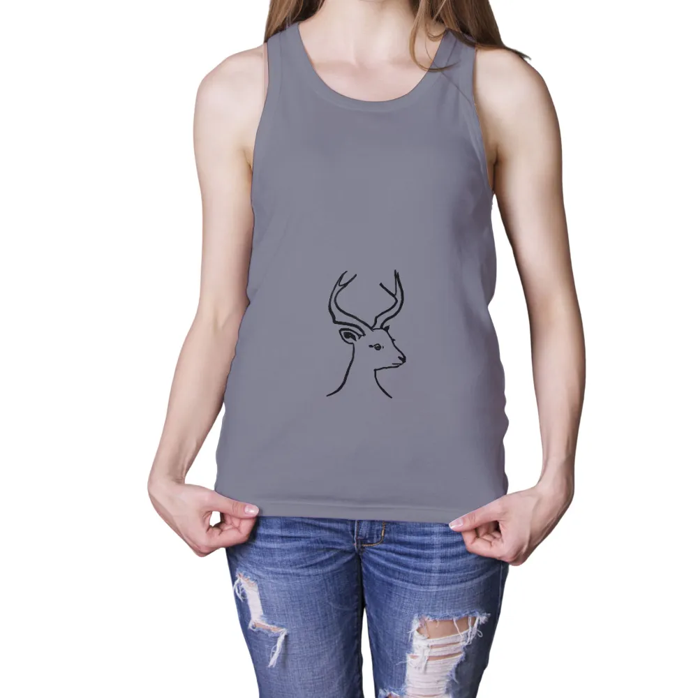 Graphic Tees: Woman-Deer Fusion - Artistic Harmony|july woman birthday shirt