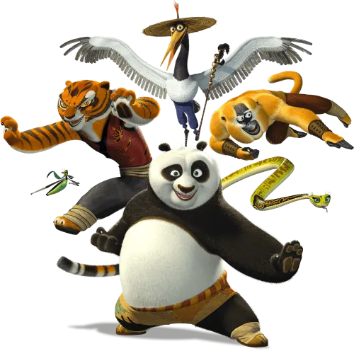 Kung Fu Panda TShirt Design: The Furious Five and Po