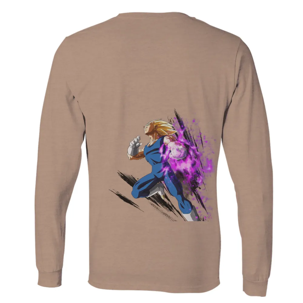 T-Shirts Pattern: Anime Hero with Golden Hair and Purple Energy|george floyd hero t shirt