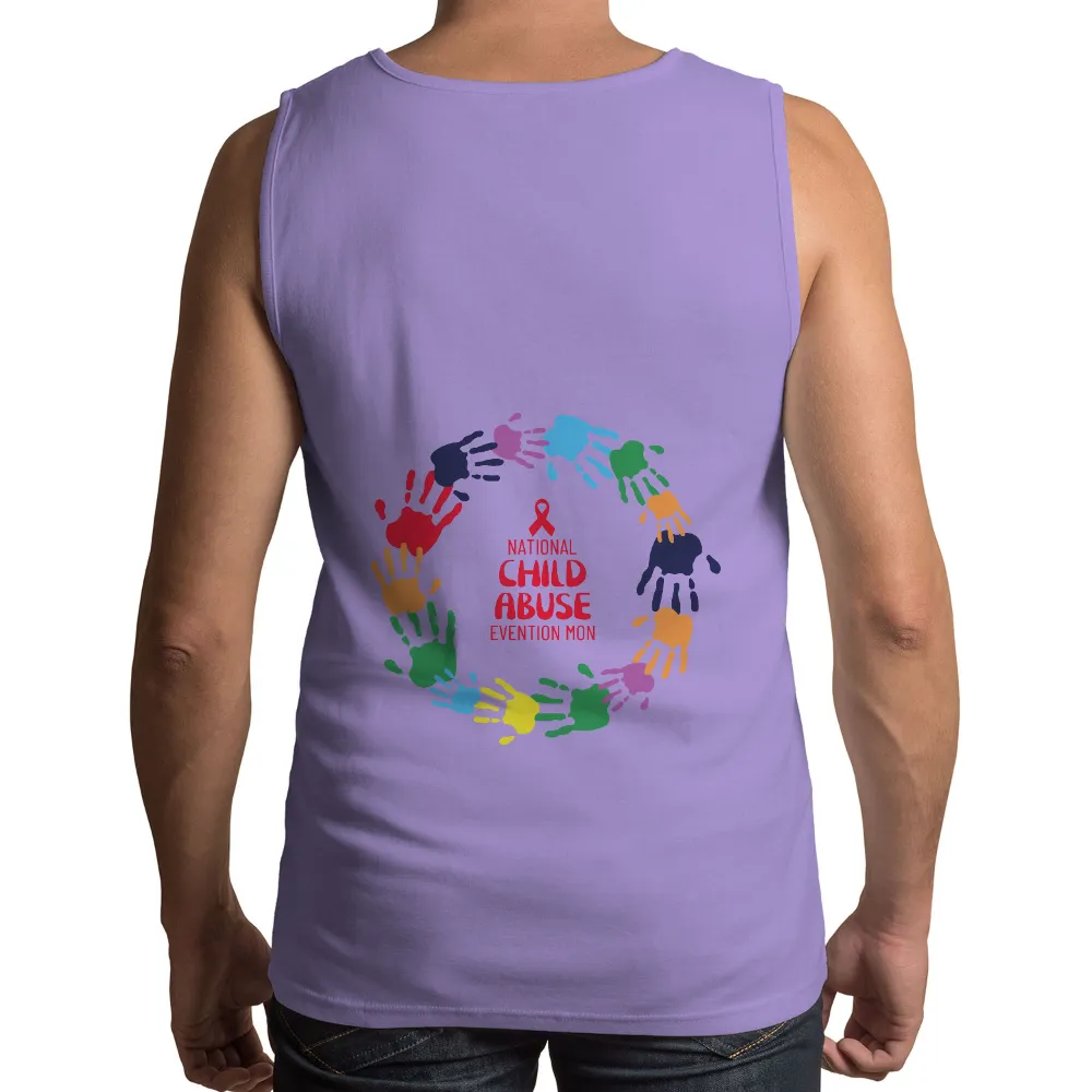 Tee Shirt Printing: National Child Abuse Prevention Handprint Design|rugman art t shirt