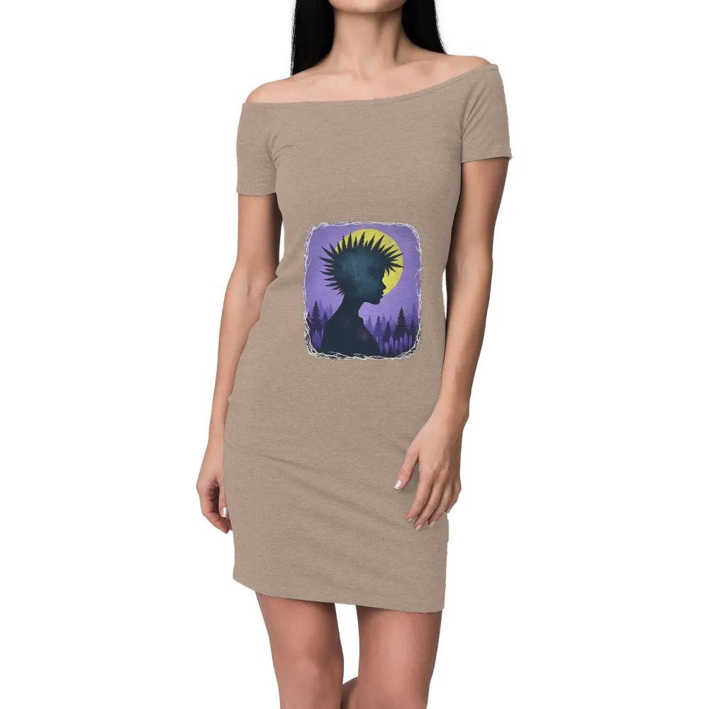 Graphic Tees: Nature's Silhouette - Wearable Art|Silhouette of a person with leaf crown