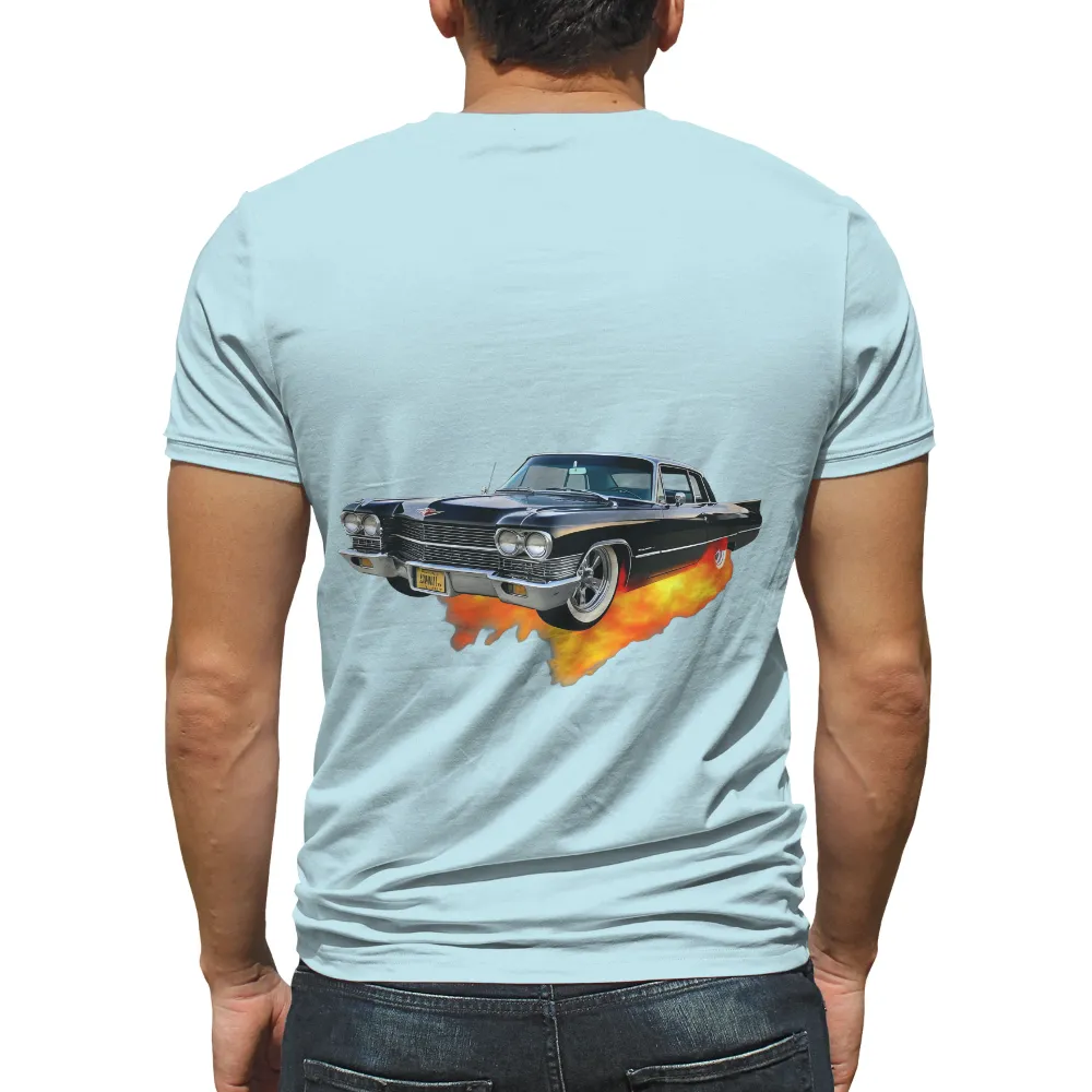 Graphic Tees: Classic Cadillac with Flames - Vintage & Retro Design| speed