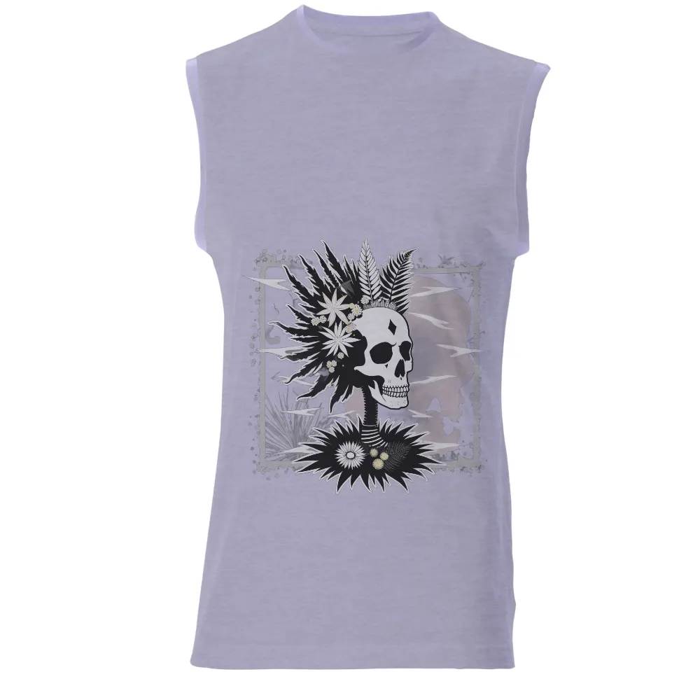 TShirt Design: Skull and Floral Art - Vintage Style|glowing t shirt butterfly