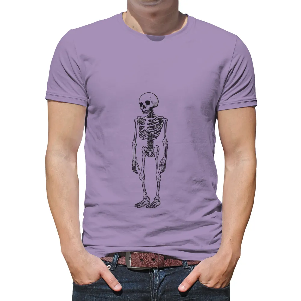 Custom Tee Shirts: Skeleton - A Symbol of Resilience and Strength| standing skeleton