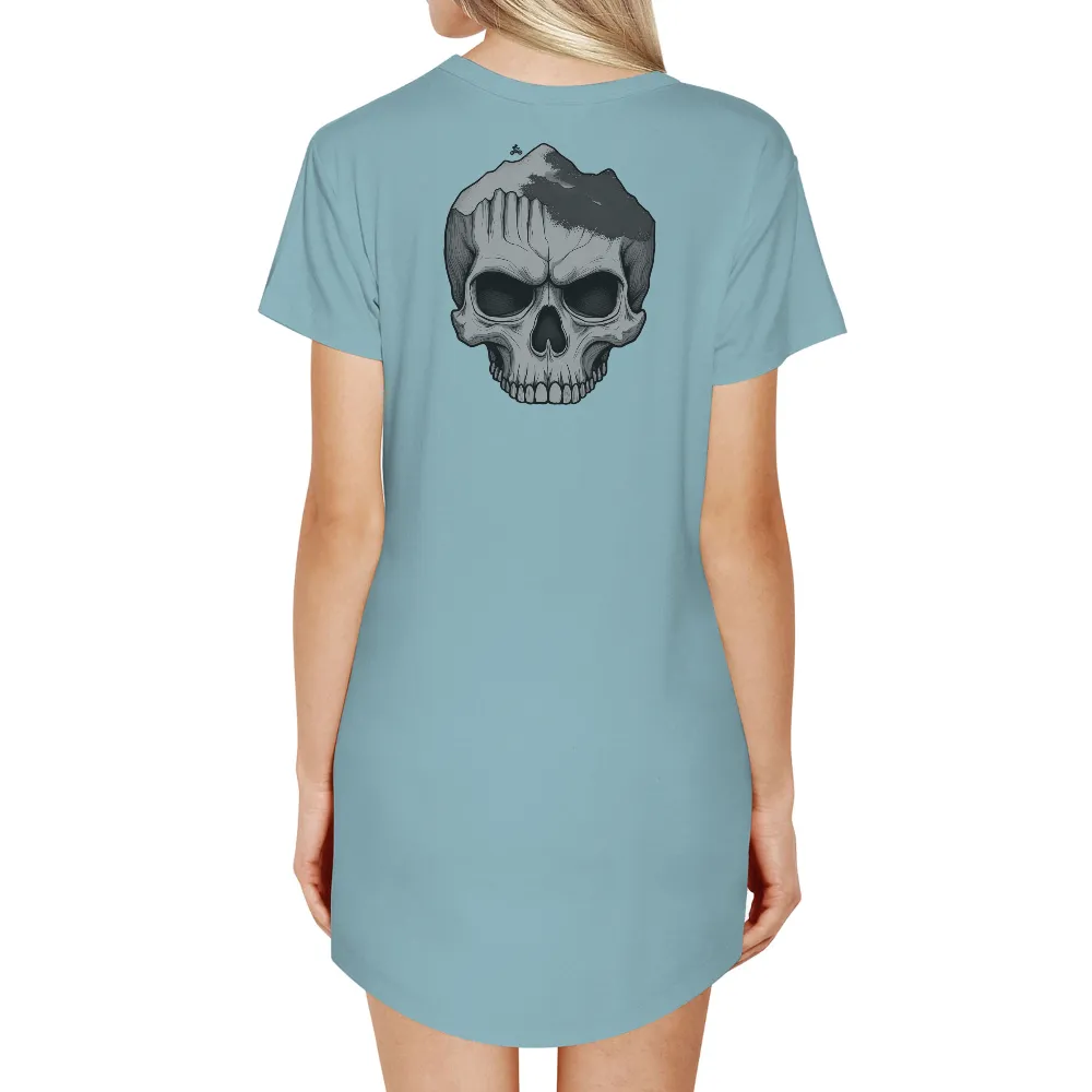 TShirt Design: Monochrome Skull with Hand - Artistic & Emotional| hand pressing down on skull