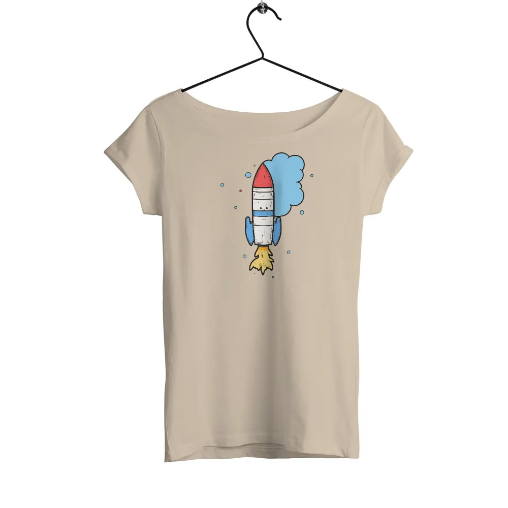 Cute Rocket Tee Shirt Printing: Embrace the Spirit of Exploration|cartoon bear print colorblock oversized tee