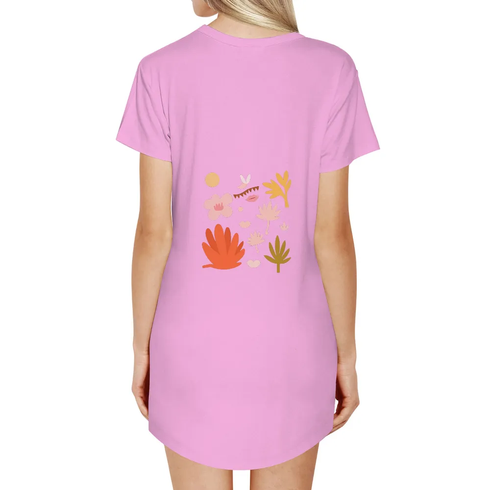 Custom T-Shirt Printing: Whimsical Nature Harmony|animal crossing silk floral print shirt