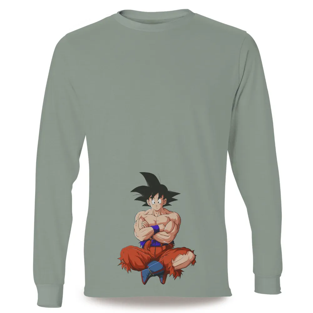 T-Shirt Printing: Goku's Unyielding Spirit - Anime Warrior Design|street fighter long sleeve t shirt