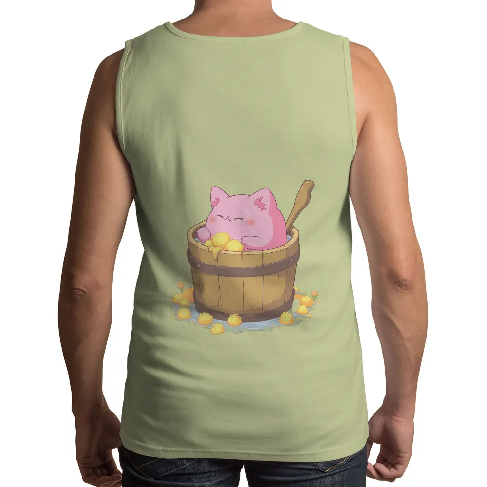 Customized Tee Shirts: Mochi's Relaxing Bath - Artistic Designs|its vibrating cat shirt