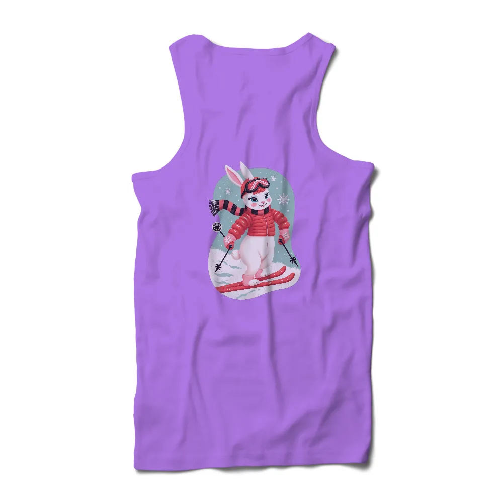 Customized Tee Shirts: Winter Sports Bunny | Skiing Adventure| Goggles