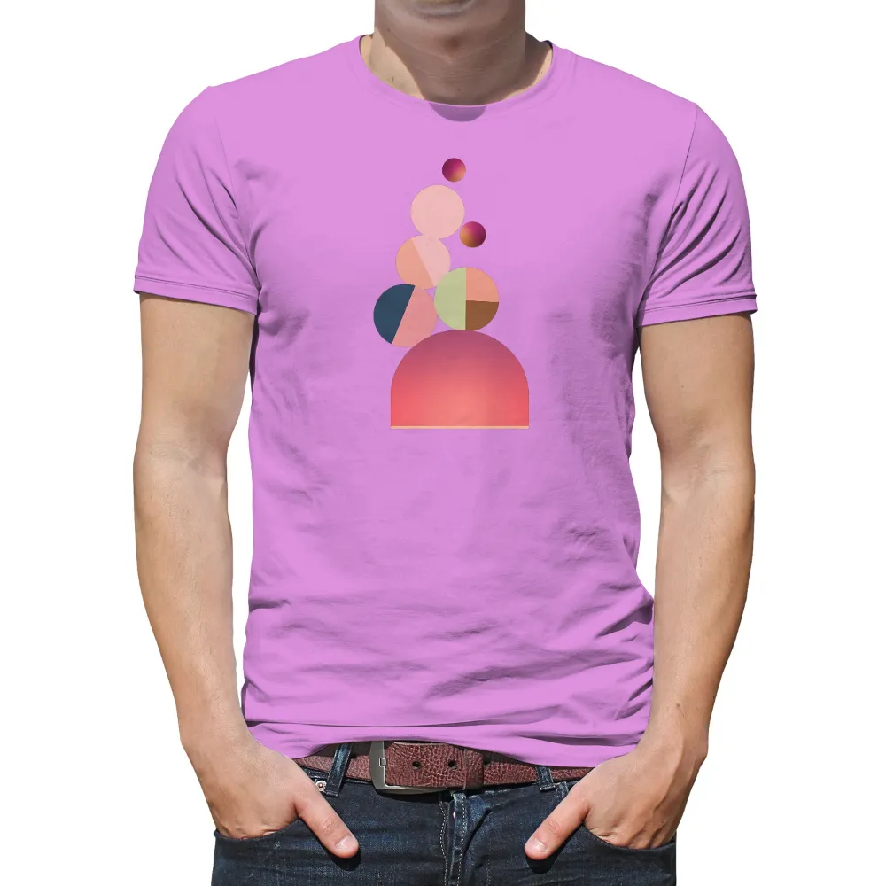 T-Shirts Pattern: Sunset Serenity in Minimalist Circles|circles around the sun shirt