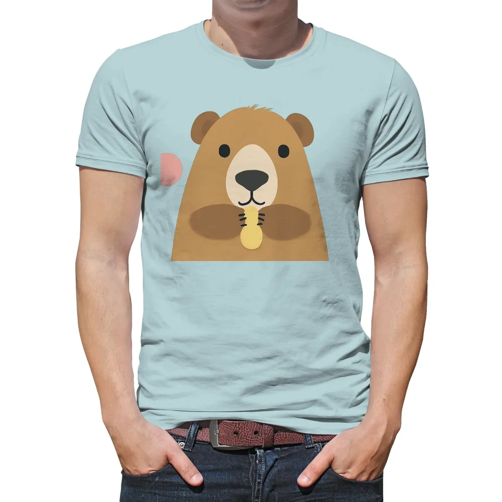 Shirts Graphic Tees: Cute Groundhog with Peanut - Funny & Quotes|cartoon character with star on shirt