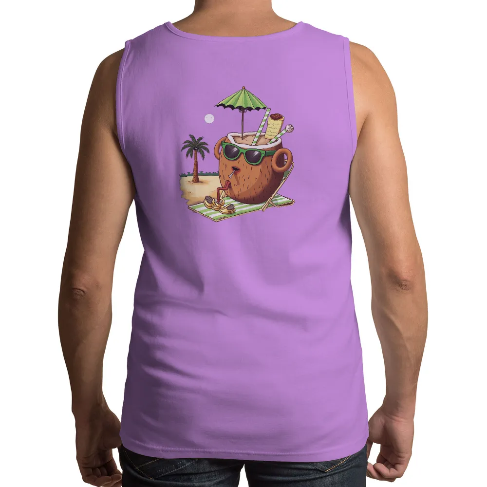 TShirt Design: Coconut Beach Chill | Funny & Tropical Vibes| Coconut with sunglasses