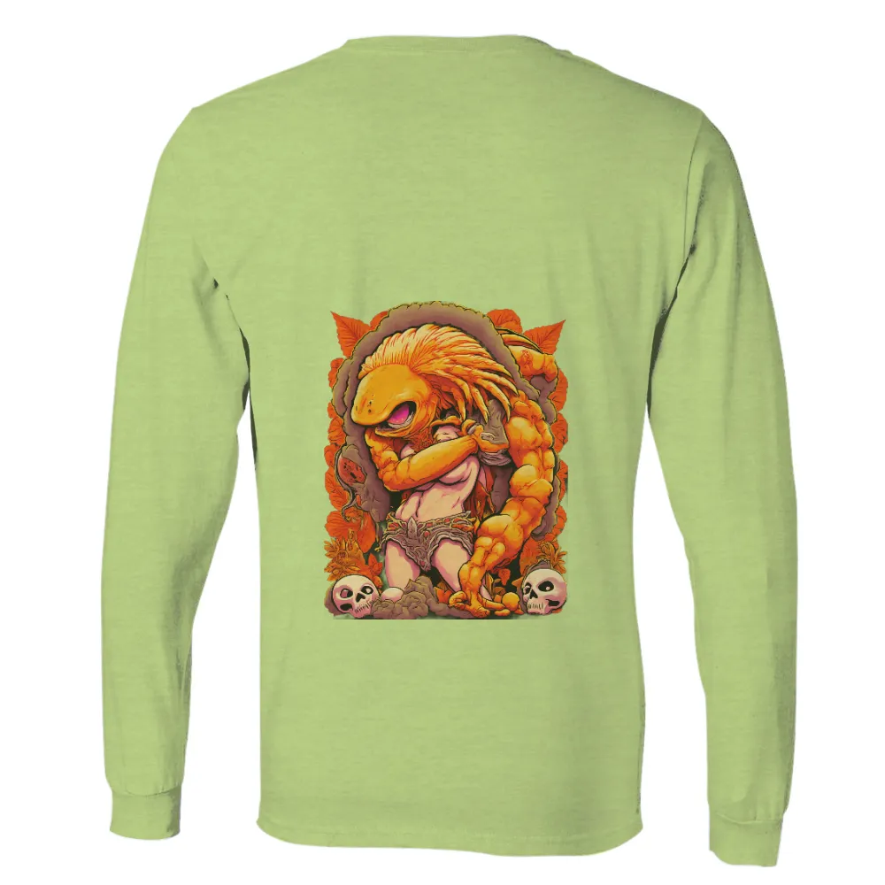 Customized Tee Shirts: Mythical Creature in Bold Colors and Intricate Details|Powerful mythical creature