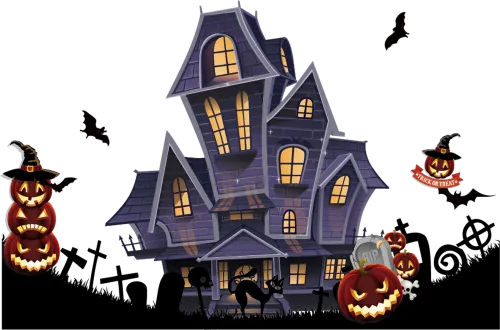 Haunted House TShirt Printing: Spooky & Festive Halloween Design