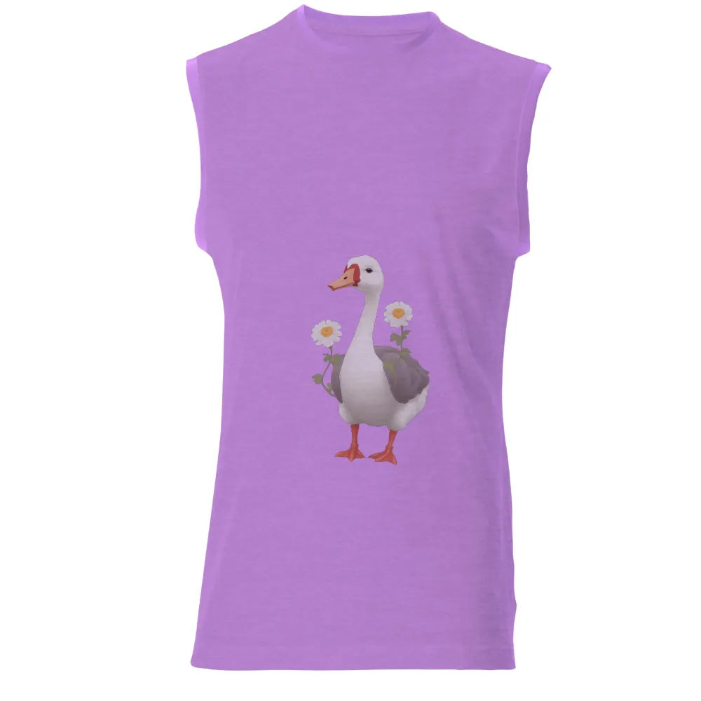 Whimsical Goose Among Daisies - T-Shirt Printing|t shirt roblox elegant