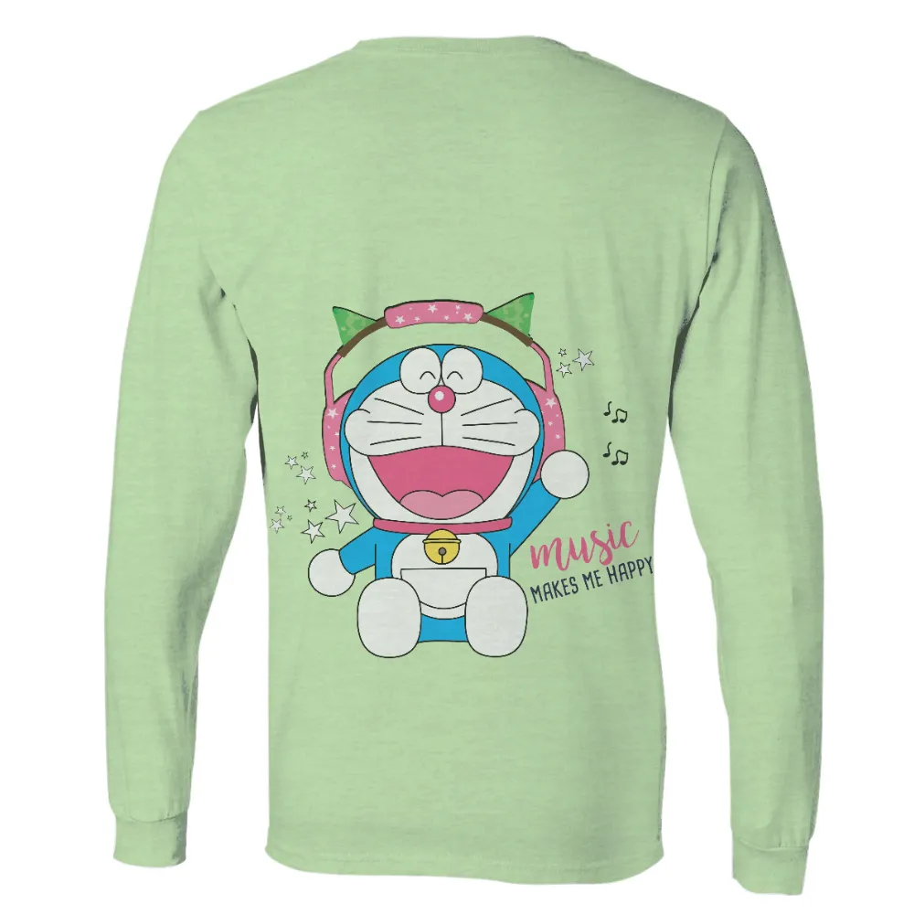 T-Shirts Custom: Music Makes Me Happy - Doraemon's Blissful Melodies|doja cat t shirt hot topic