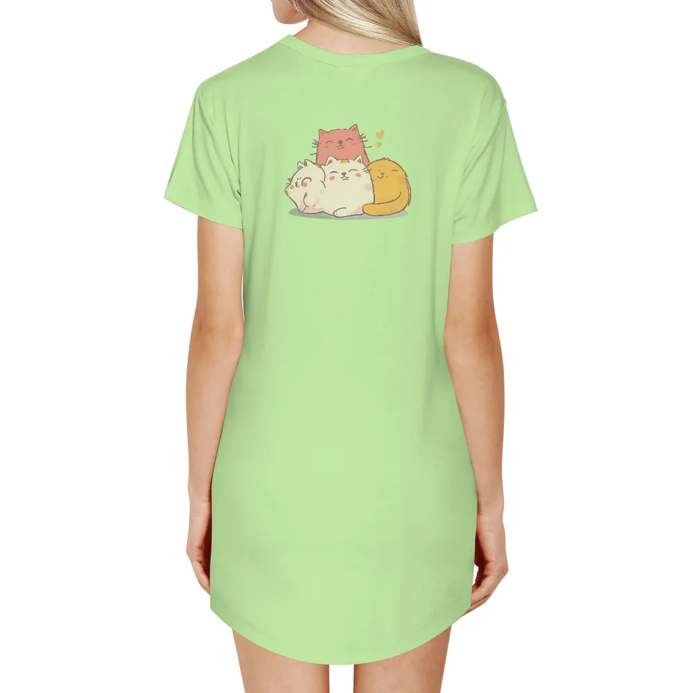 TShirt Printing: Heartwarming Cats | Companionship and Friendship Tees| White cat nestled comfortably