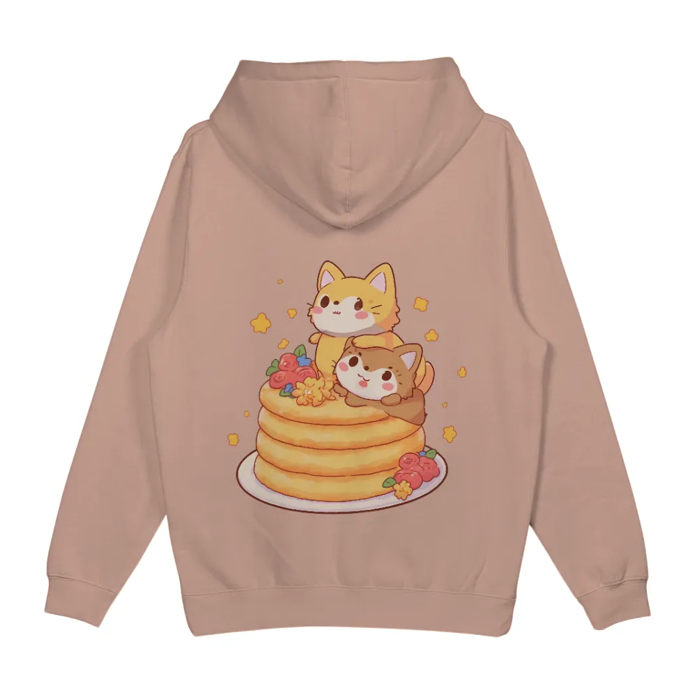 TShirt Design: Foxes and Pancakes - Heartwarming Moments|Two foxes on pancakes