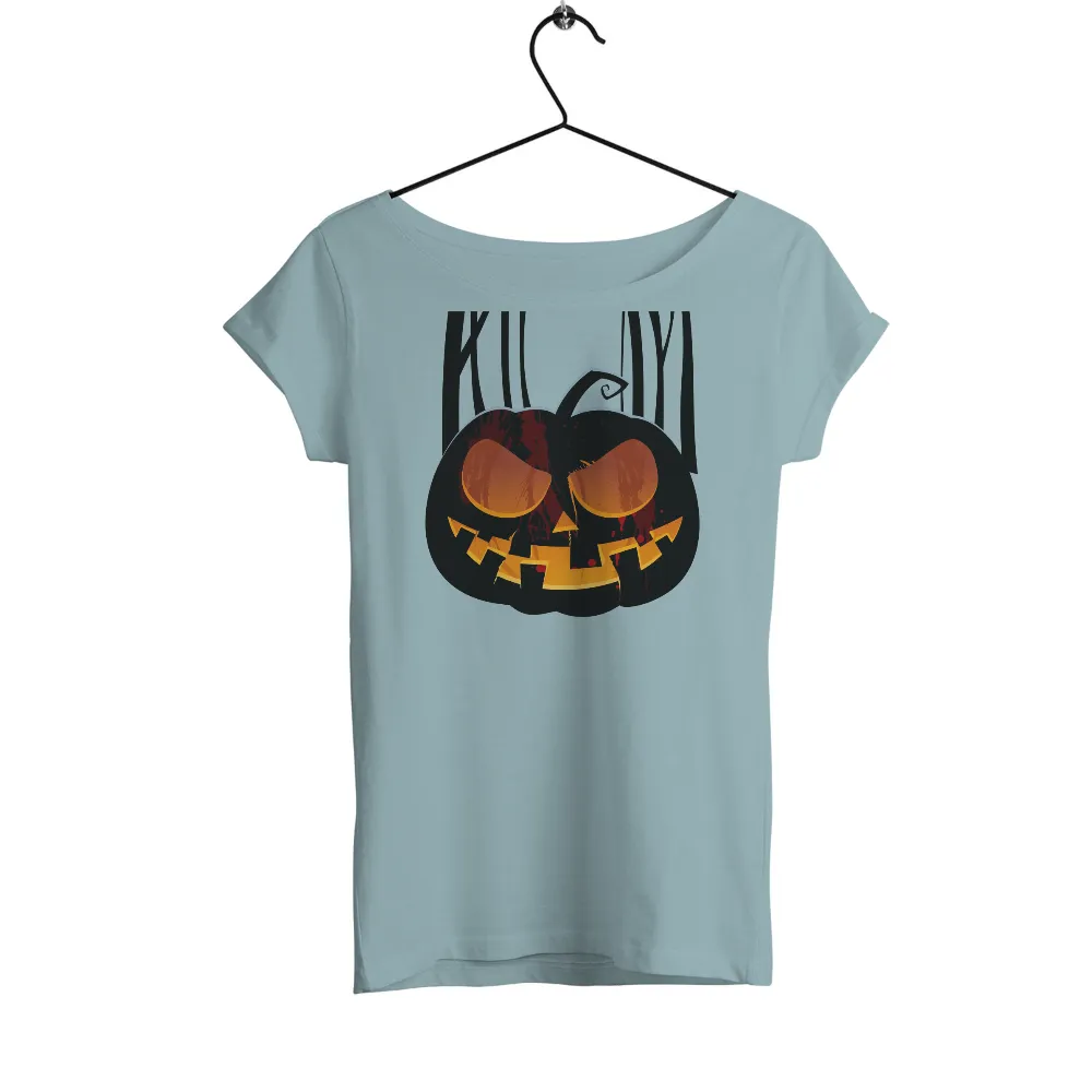 Tee Shirt Printing: Mischievous Halloween Pumpkin Design|glow in the dark party t shirts