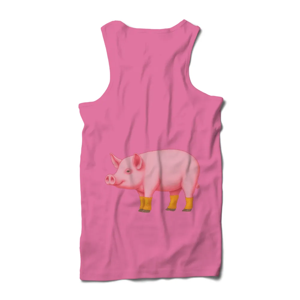 Percy the Pig in Yellow Boots - TShirt Printing|quirky t shirts for ladies