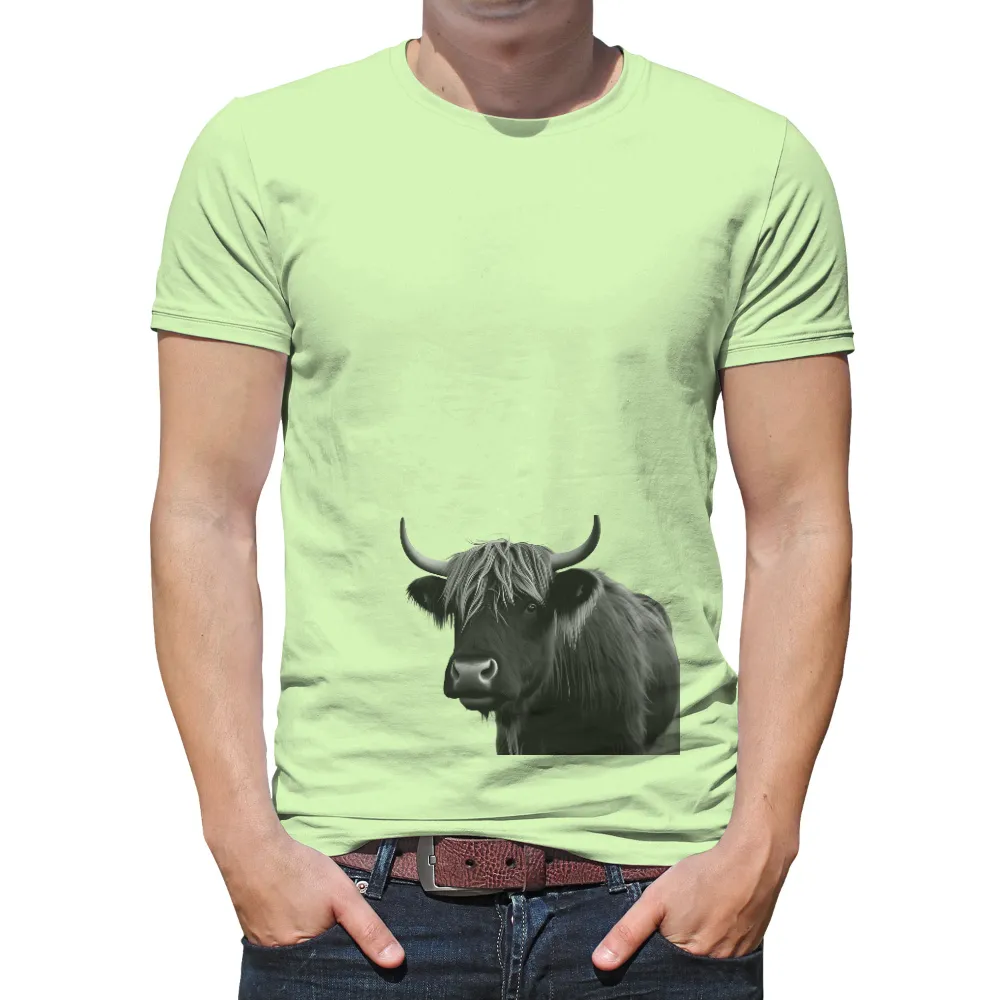 Highland Cow T-Shirts Custom: Monochromatic Majesty|wildlife t shirt online