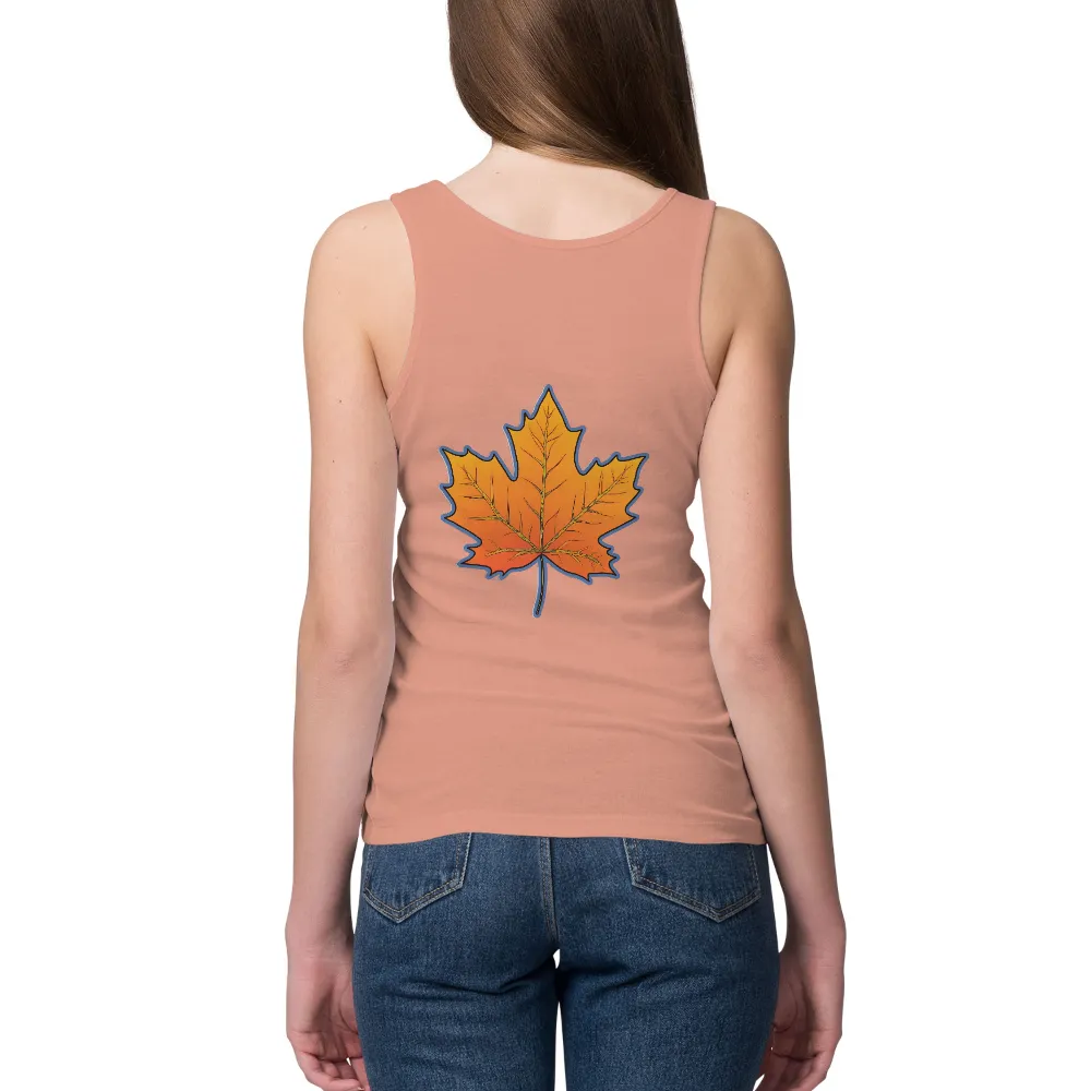 T-Shirts Custom: Autumn Maple Leaf - Unique Artistic Design|artistic