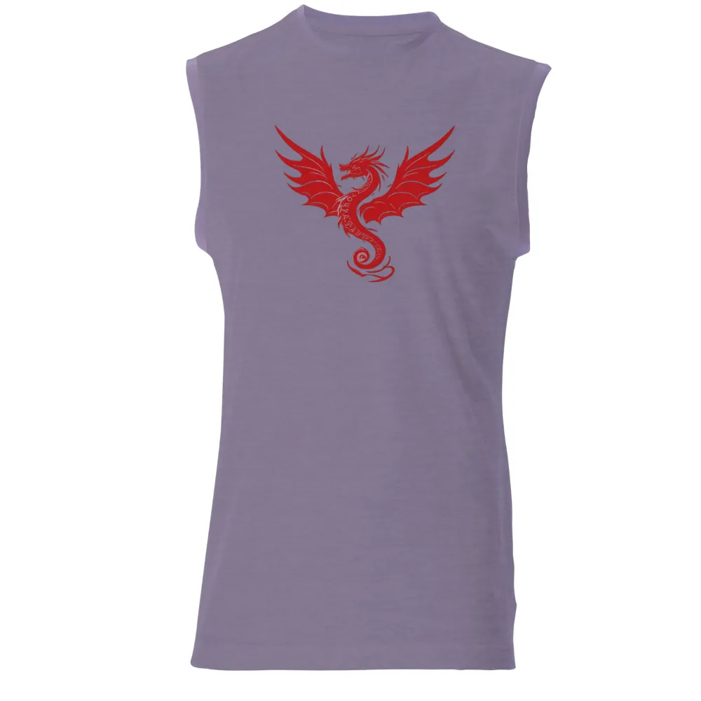 Custom T-Shirt Printing: Majestic Red Dragon - Artistic Designs|reign forest fronds camp shirt