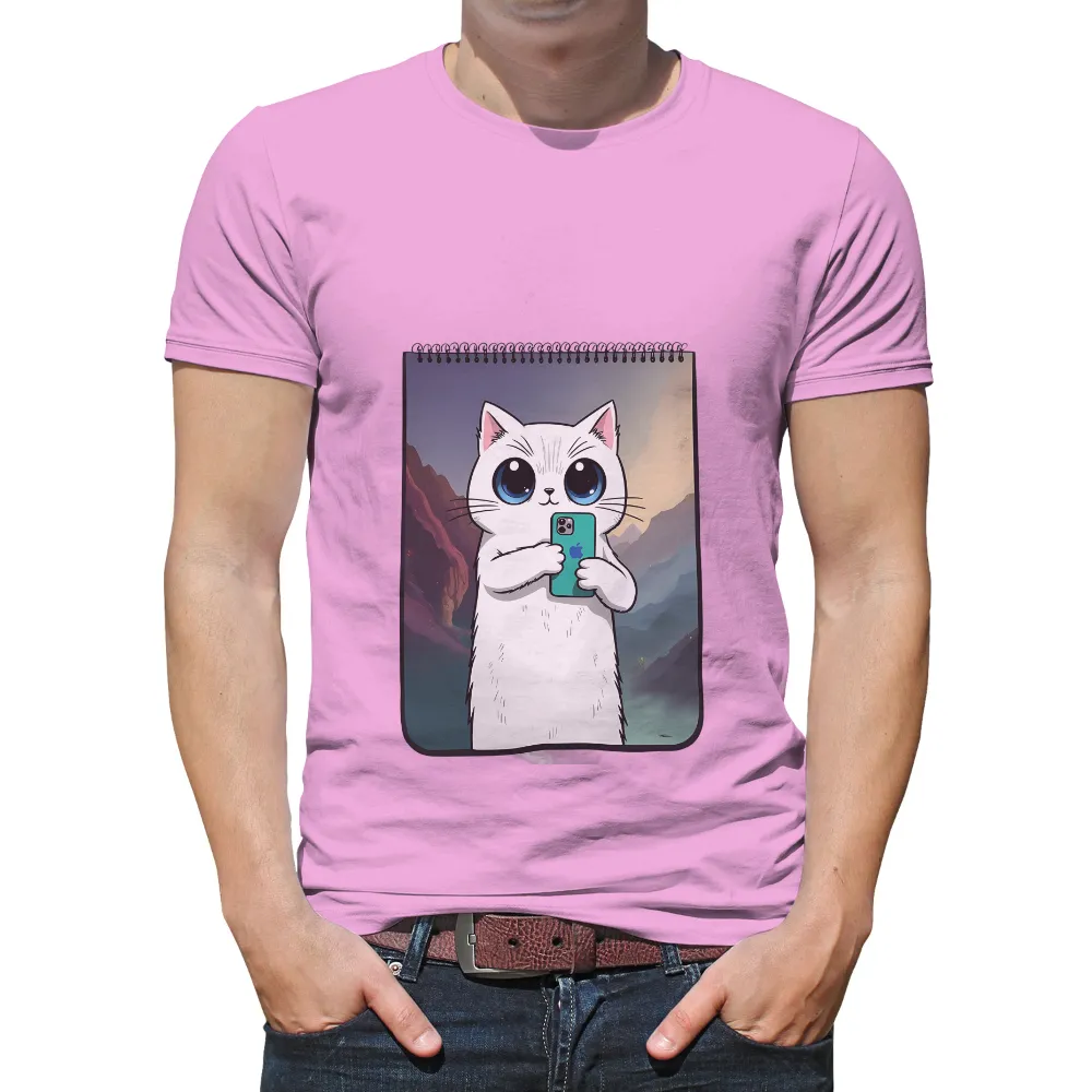 T-Shirts Design: Whiskers' Tech Adventure - Funny & Whimsical Cat Art|im only talking to my cat today