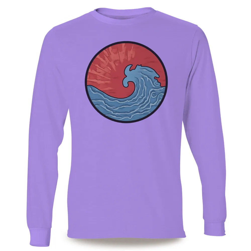 Custom Tee Shirts: Wave of Serenity - Artistic Ocean Design|frank ocean custom knit