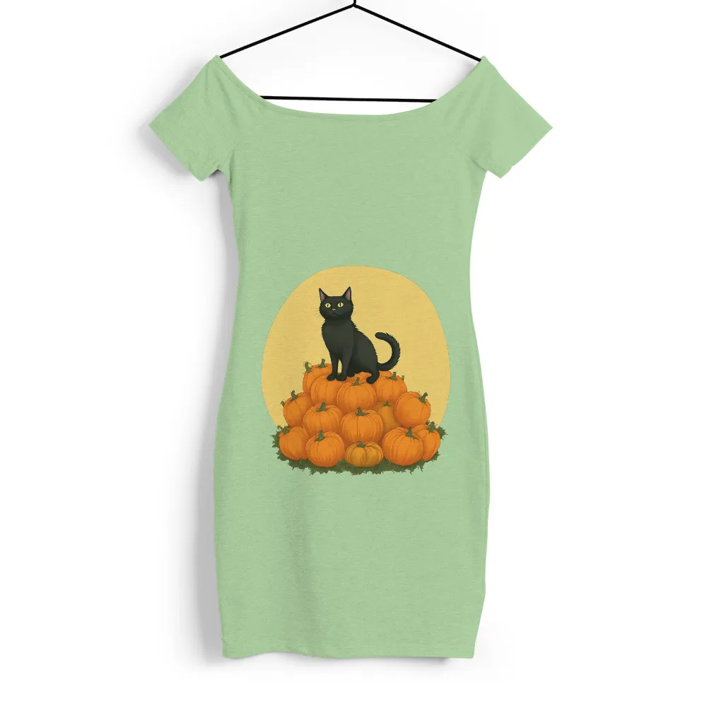 Tee Shirts Printed: Black Cat on Pumpkin Patch - Halloween Magic|halloween movie t shirt michael myers